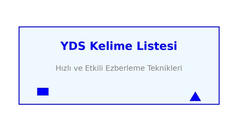 yds kelime listesi