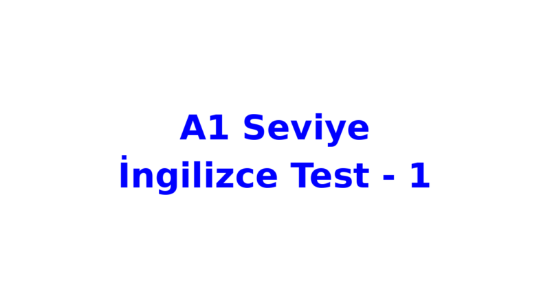 a1 seviye ingilizce test 1