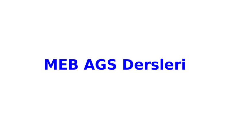 meb ags dersleri