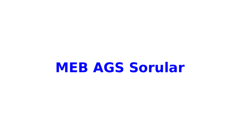 meb ags sorular