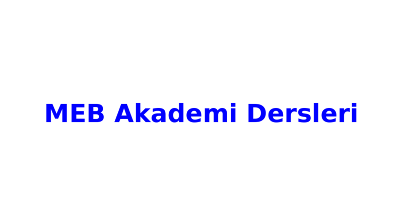 meb akademi dersleri