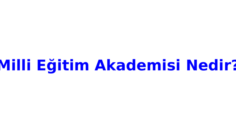 milli egitim akademisi nedir