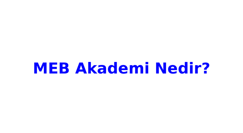 meb akademi nedir