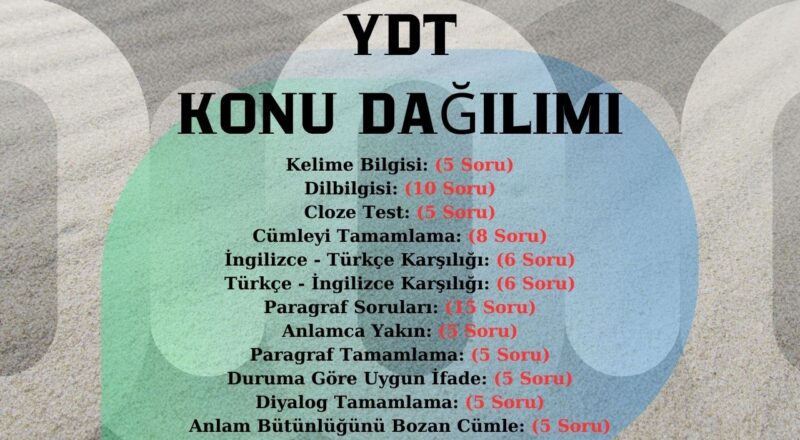 ydt soru dağılımı